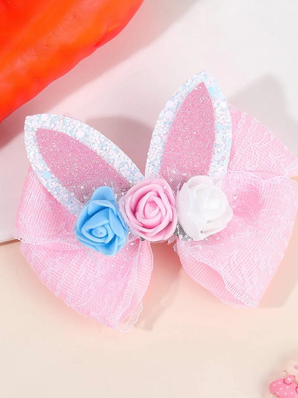 Pastel Bunny Ear Flower Hair Bows by Cheeky Plum